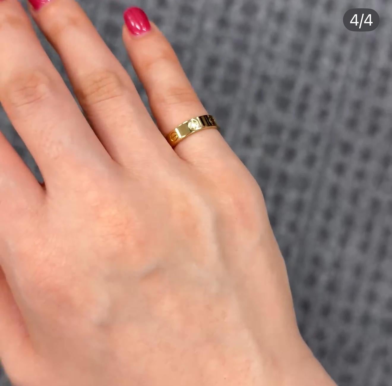 Cartier Love Wedding Band Anello con diamante in oro giallo 18 carati B4056100 US 4 1/2 in vendita 4