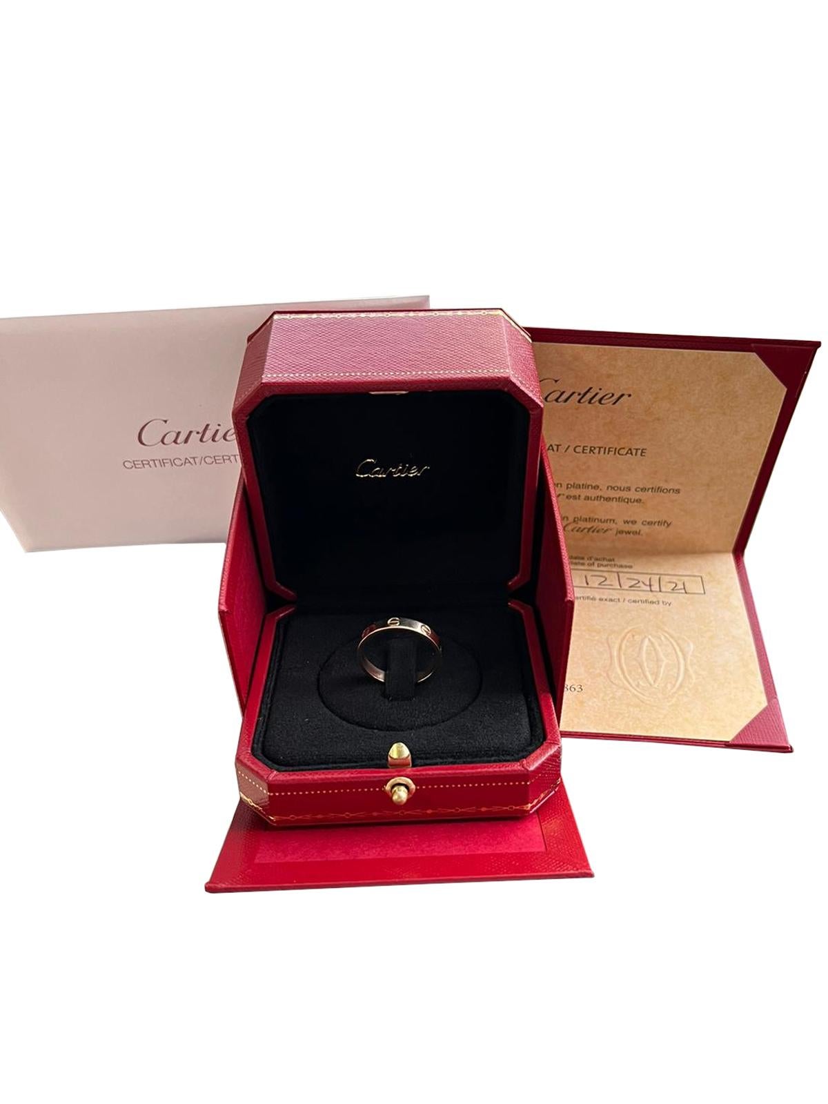 Women's Cartier Love Wedding Band Ring Rose Gold Size 56 For Sale
