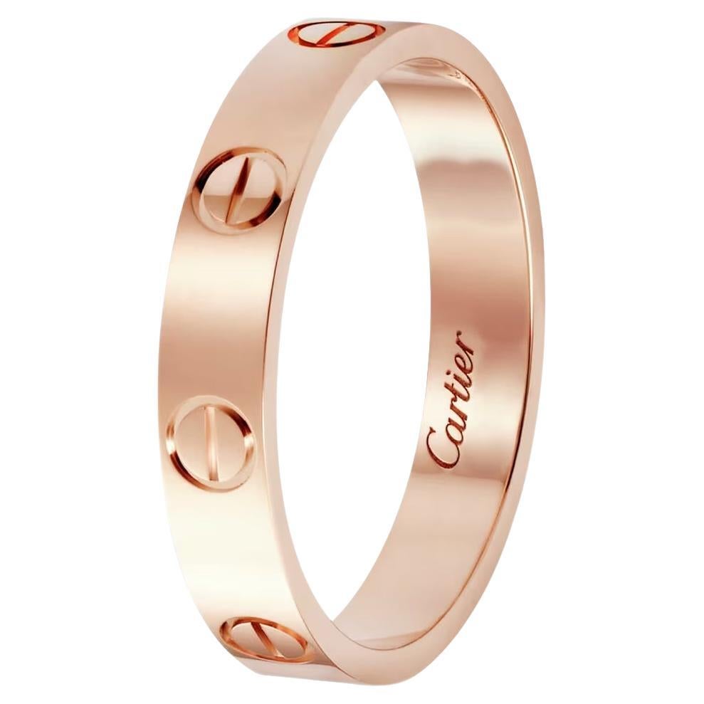 Cartier Love Wedding Band Ring Rose Gold Size 56 For Sale