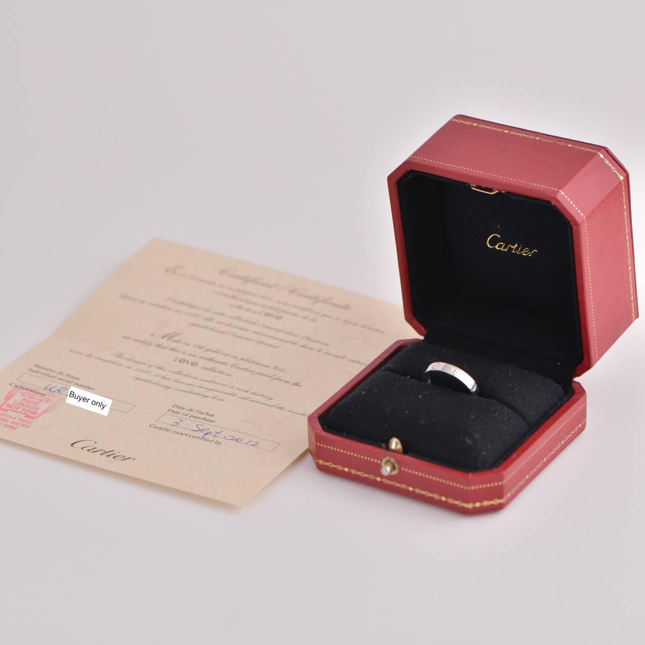 SKU 	CT-1916
Brand	Cartier
Model	B4085156
Date	Circa 2012
Size	        EU 56 / US 7.5 / UK P
_______________________________________________________
Metal	18K White Gold
Serial No.	UR****
RRP	        £1,280 Inc taxes / $ 1,340 / 1450 € Inc