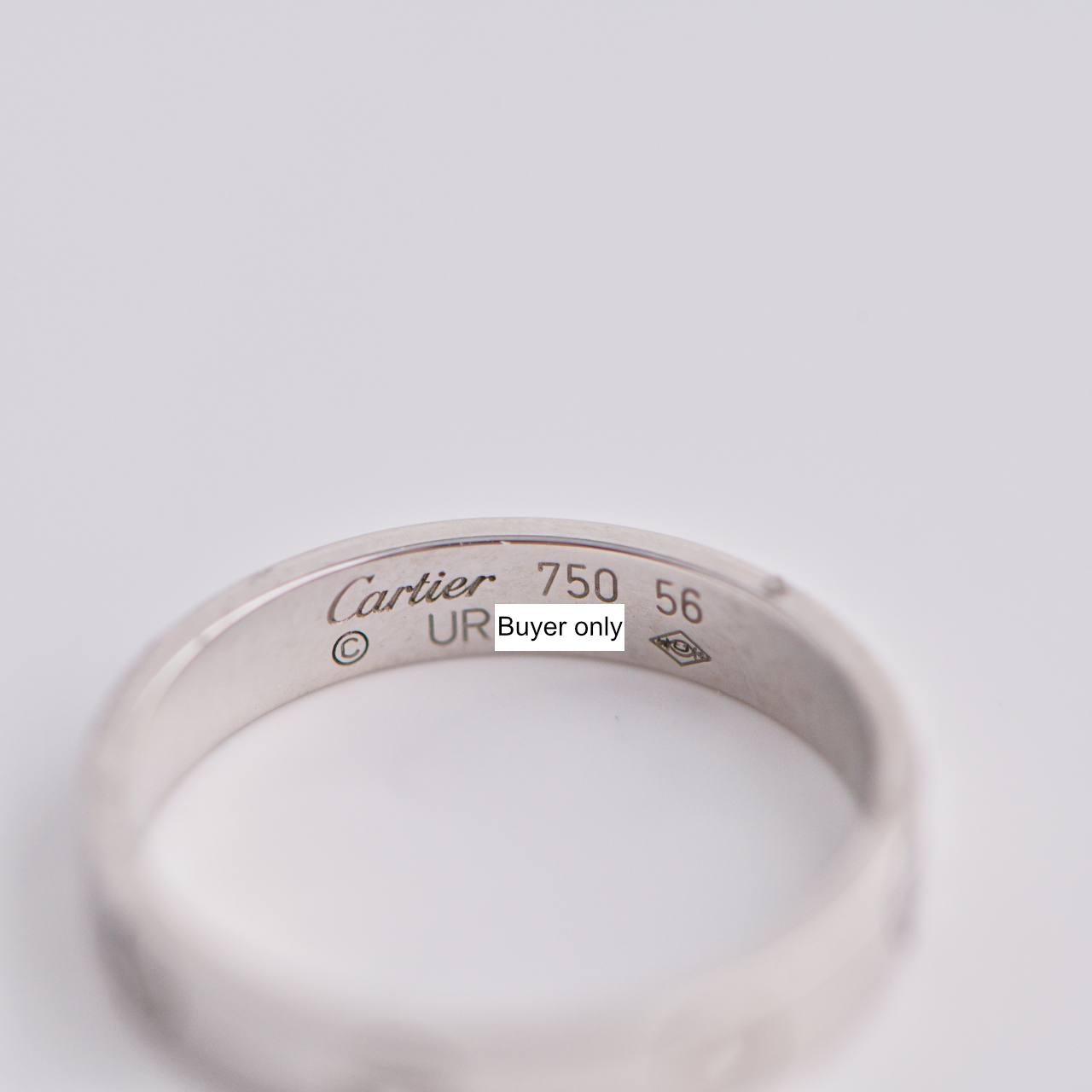 Cartier Love Wedding Band Ring White Gold Size 56 In Excellent Condition In Banbury, GB