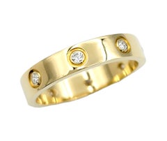Cartier Love Wedding Band Ring with 8 Diamonds in 18 Karat Yellow Gold, 4mm