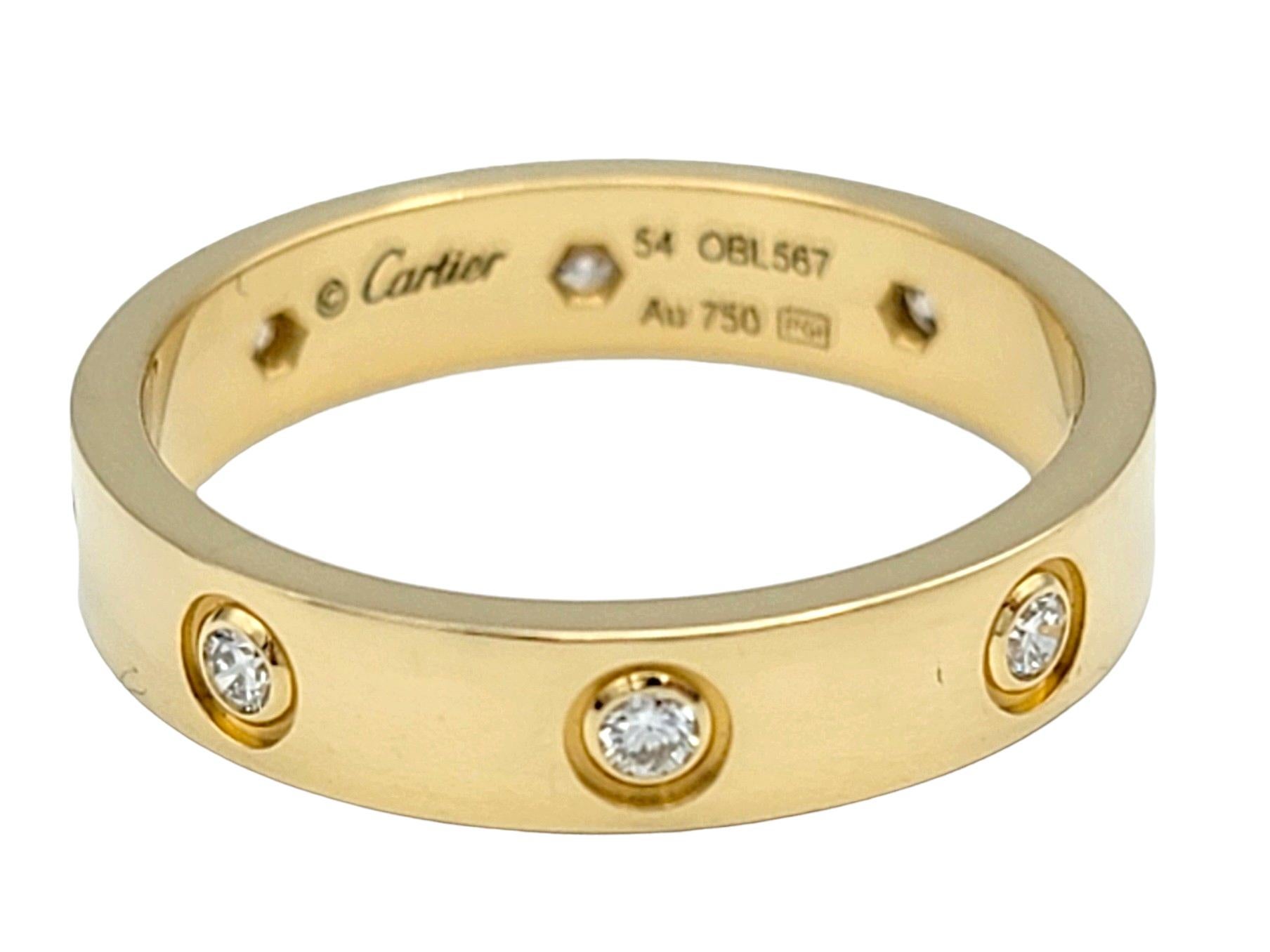 Cartier Love Ehering aus 18 Karat Gelbgold mit Diamanten im Zustand „Gut“ im Angebot in Scottsdale, AZ