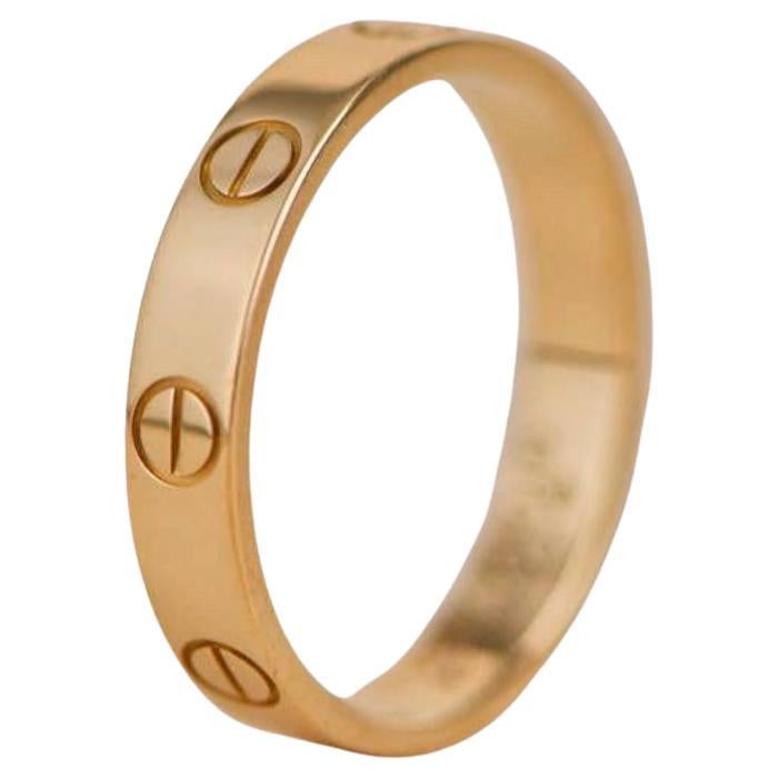 Cartier Love Wedding Band Ring Yellow Gold Size 52