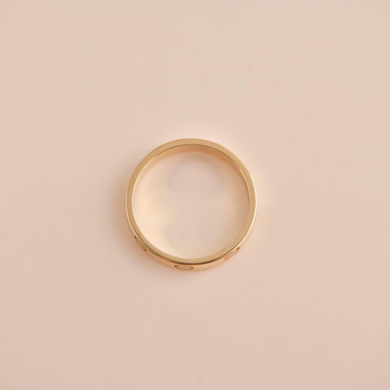 Cartier Love Wedding Band Ring Yellow Gold Size 53 In Excellent Condition In Banbury, GB