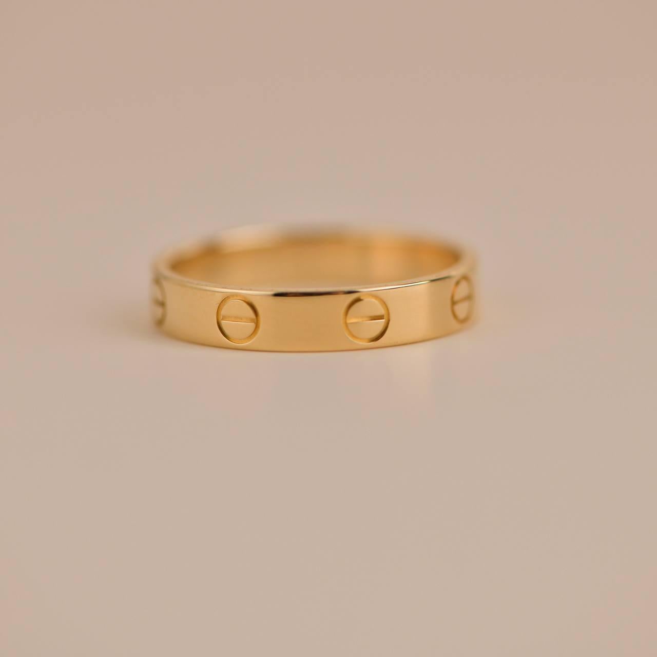 Women's or Men's Cartier Love Wedding Band Ring Yellow Gold Size 54