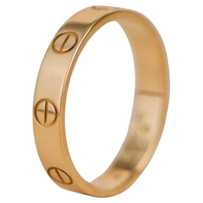 Cartier Love Wedding Band Ring Yellow Gold Size 55 For Sale