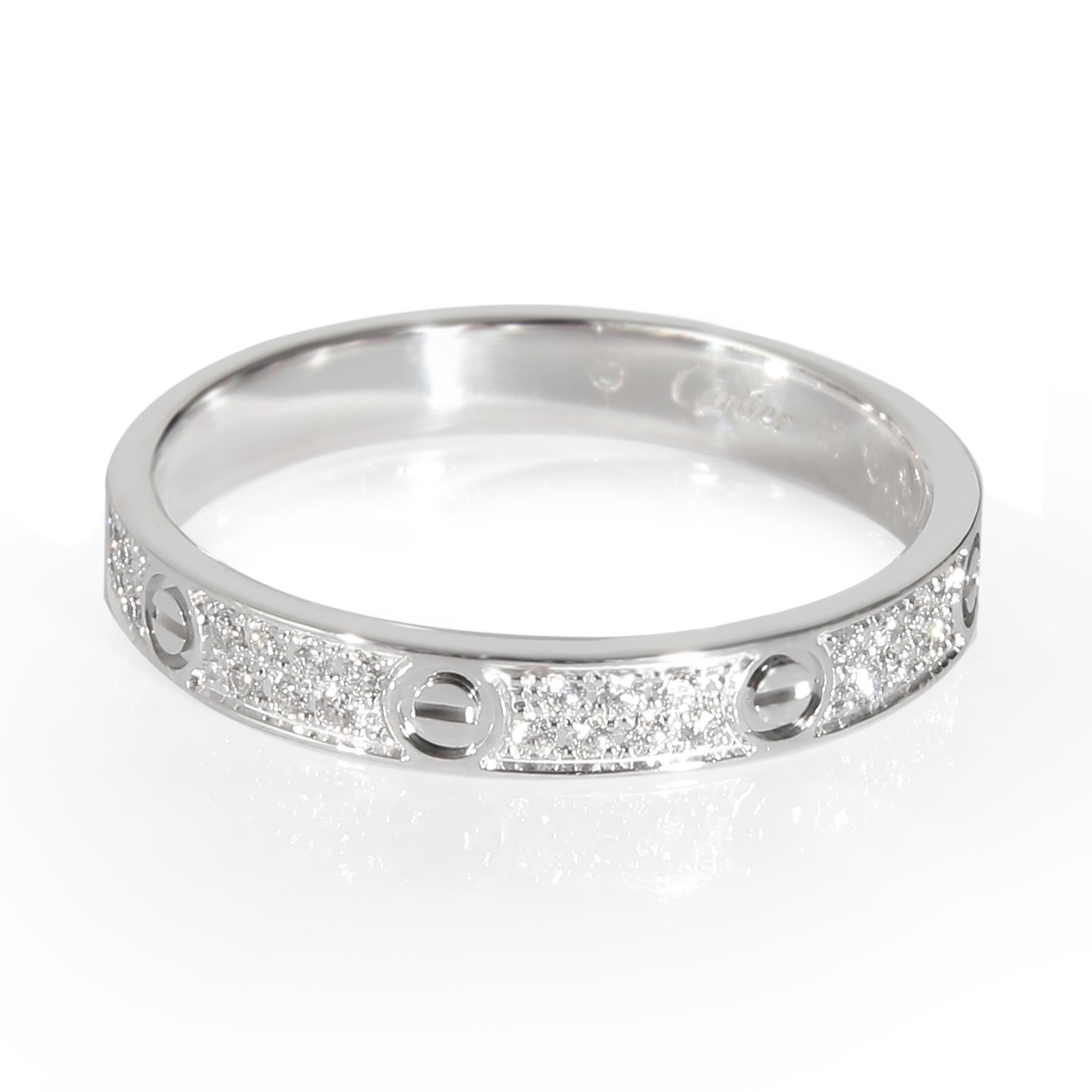 Cartier Love Wedding Band, Small Model (White Gold) In Excellent Condition For Sale In New York, NY