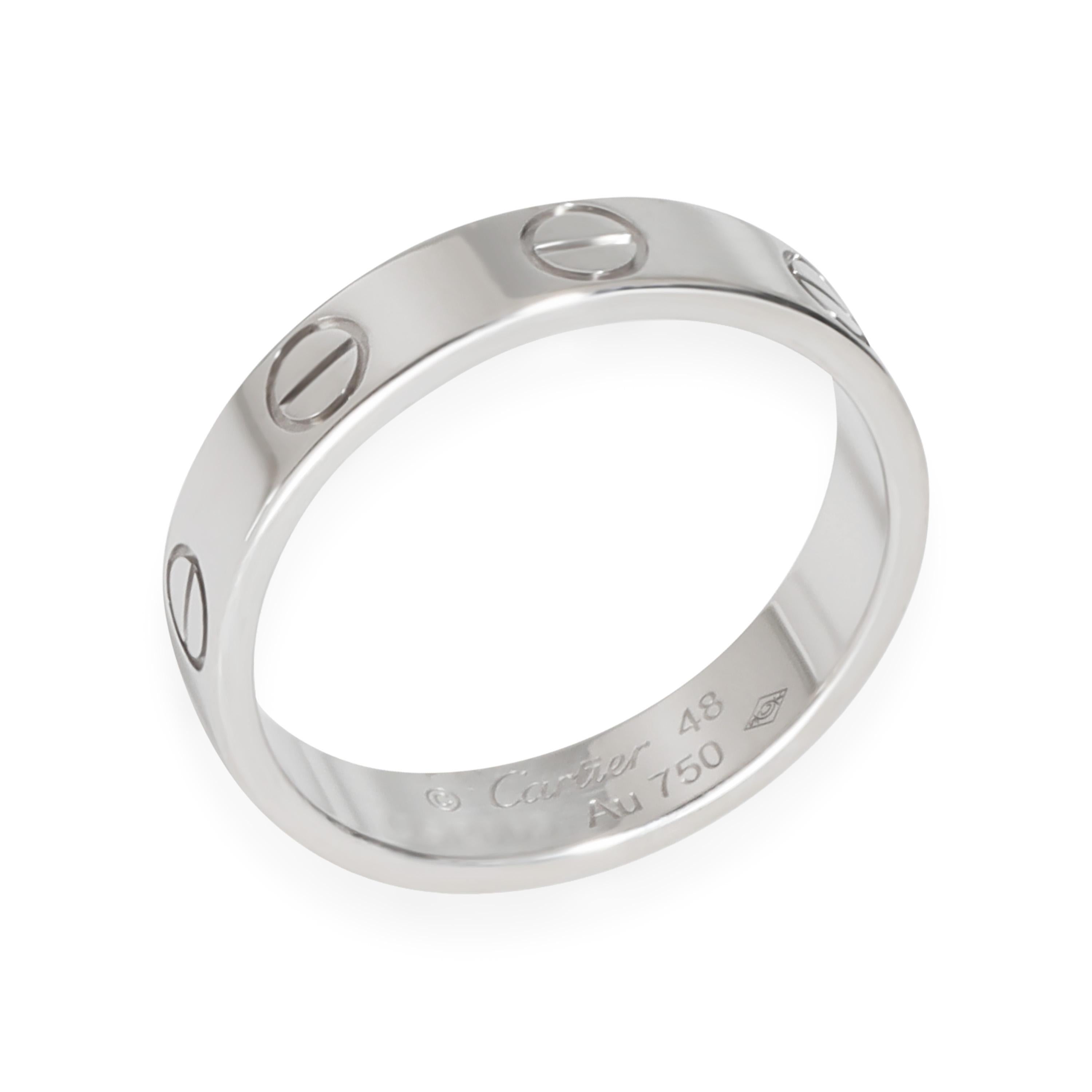 Cartier Love Wedding Band (White Gold) In Excellent Condition For Sale In New York, NY