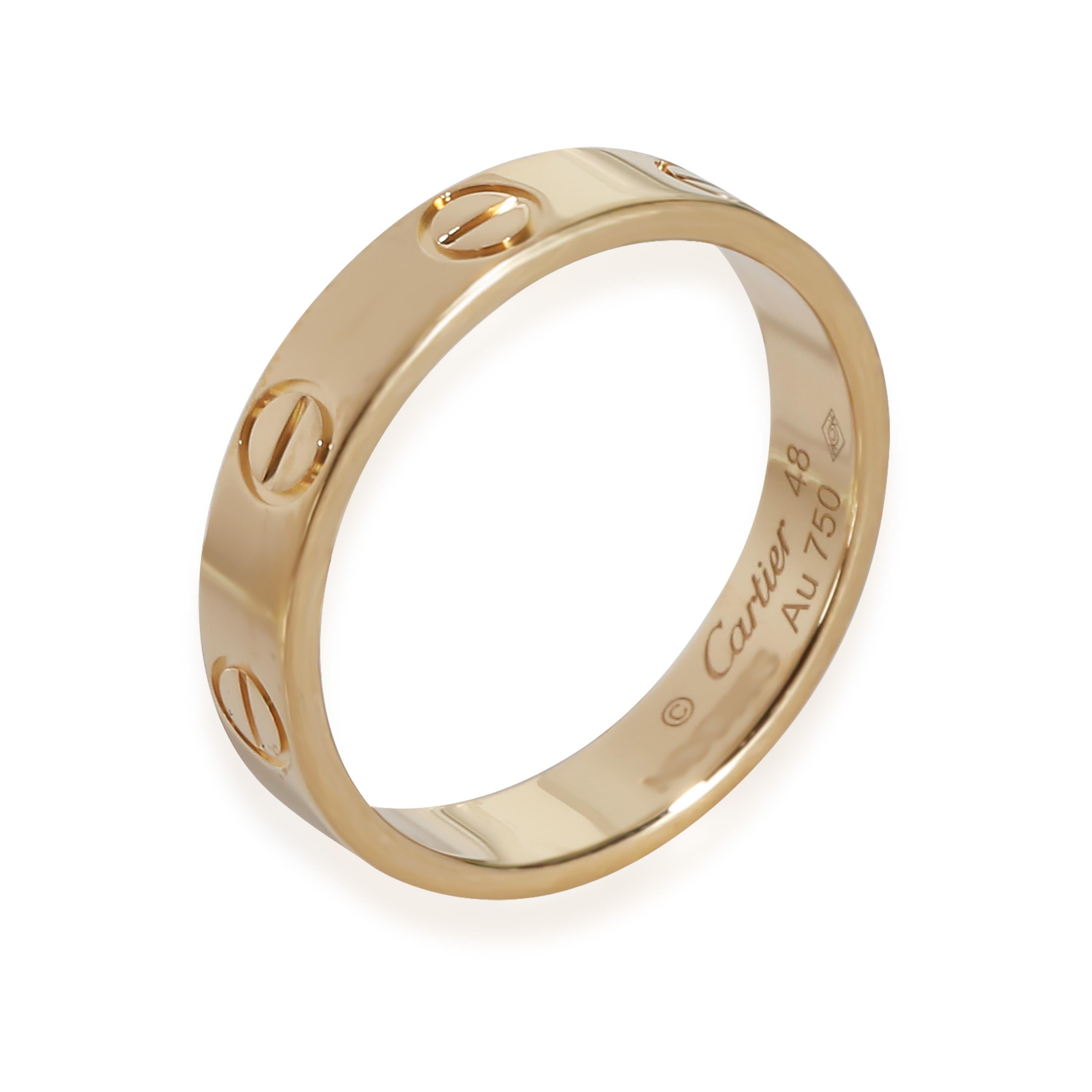 Cartier Love Wedding Band (Yellow Gold) In Excellent Condition In New York, NY