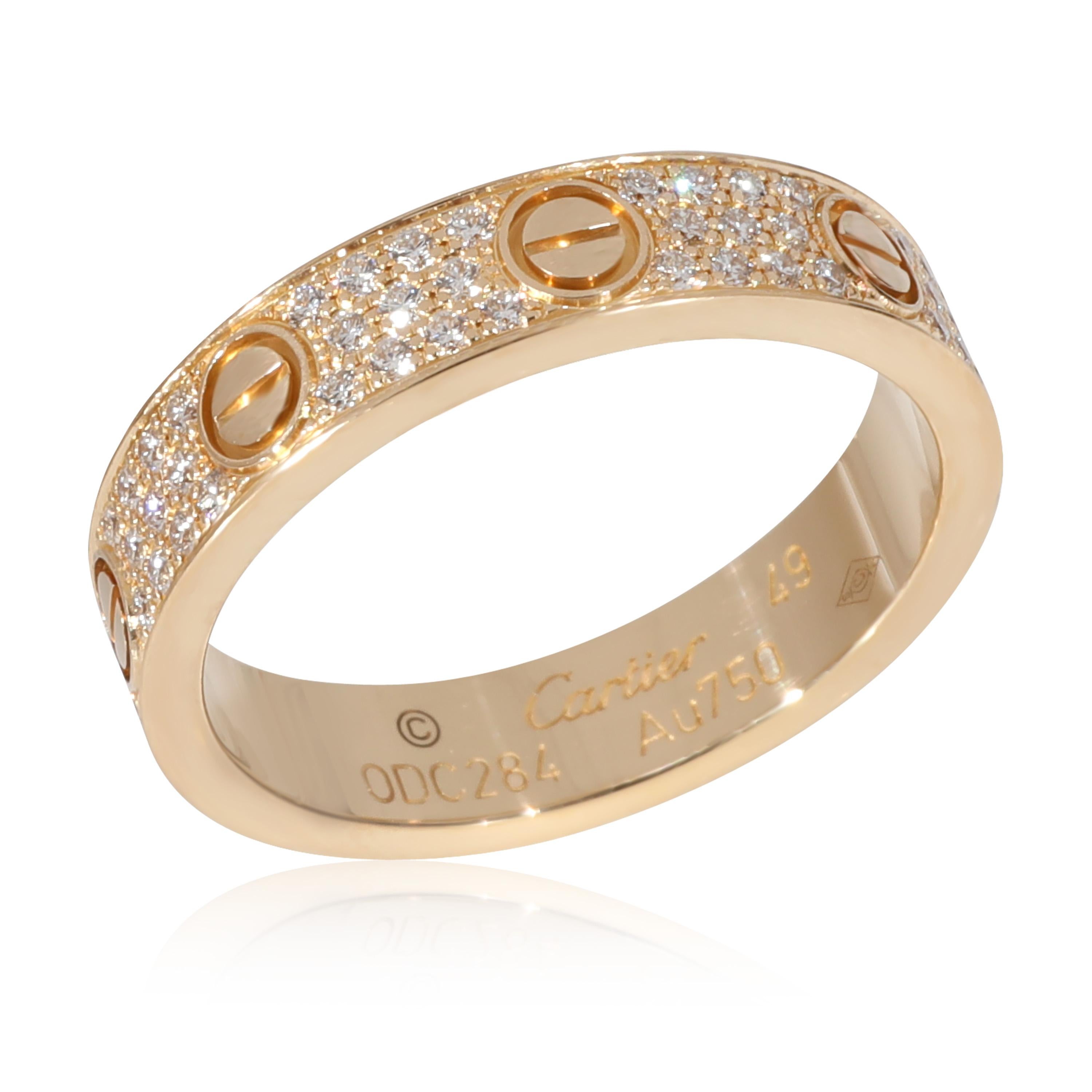 Cartier Love Ehering aus 18 Karat Gelbgold mit Diamant 0,31 Gesamtkaratgewicht im Zustand „Hervorragend“ in New York, NY