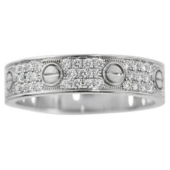 Cartier Love Wedding Diamond-Paved White Gold Ring Size 55