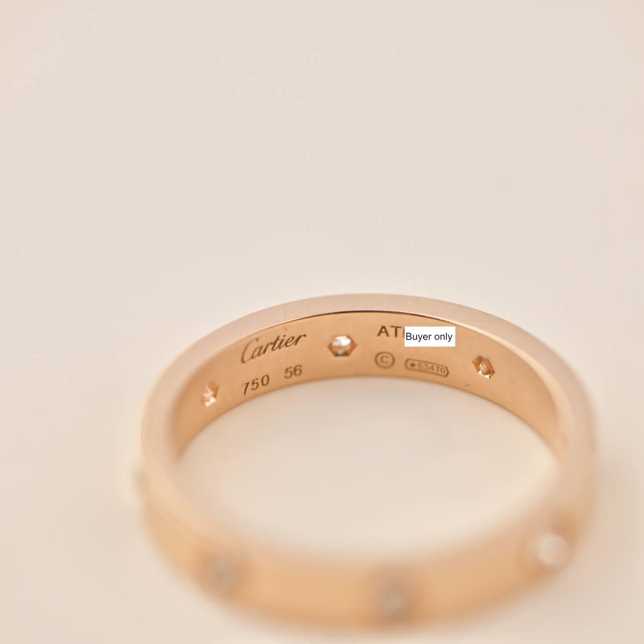 Cartier Love Wedding Ring Rose Gold with 8 Diamonds at 1stDibs cartier love ring, cartier 750