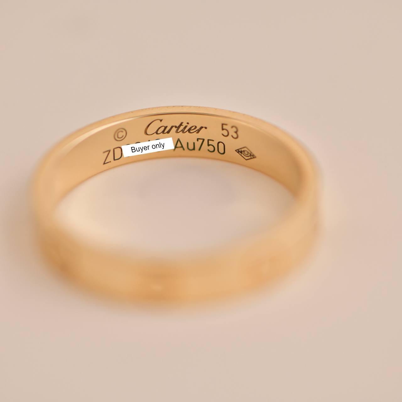 Women's or Men's Cartier Love Wedding Ring Yellow Gold Size 53