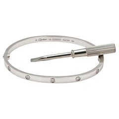 Cartier 'Love' White Gold 10-Diamond Bracelet, Small Model