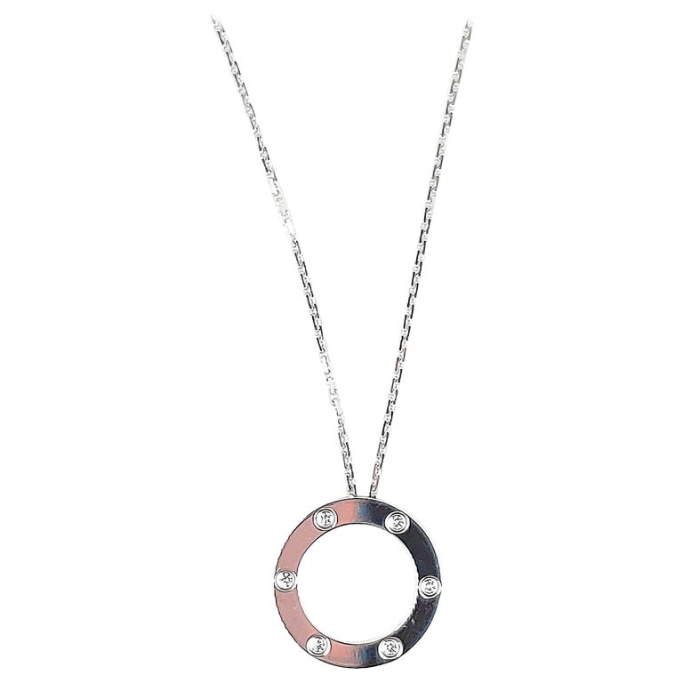 Cartier Love White Gold 6 Diamond Love Pendant Necklace At 1stdibs Cartier Love Pendant Cartier Love Necklace White Gold Gold Pendant
