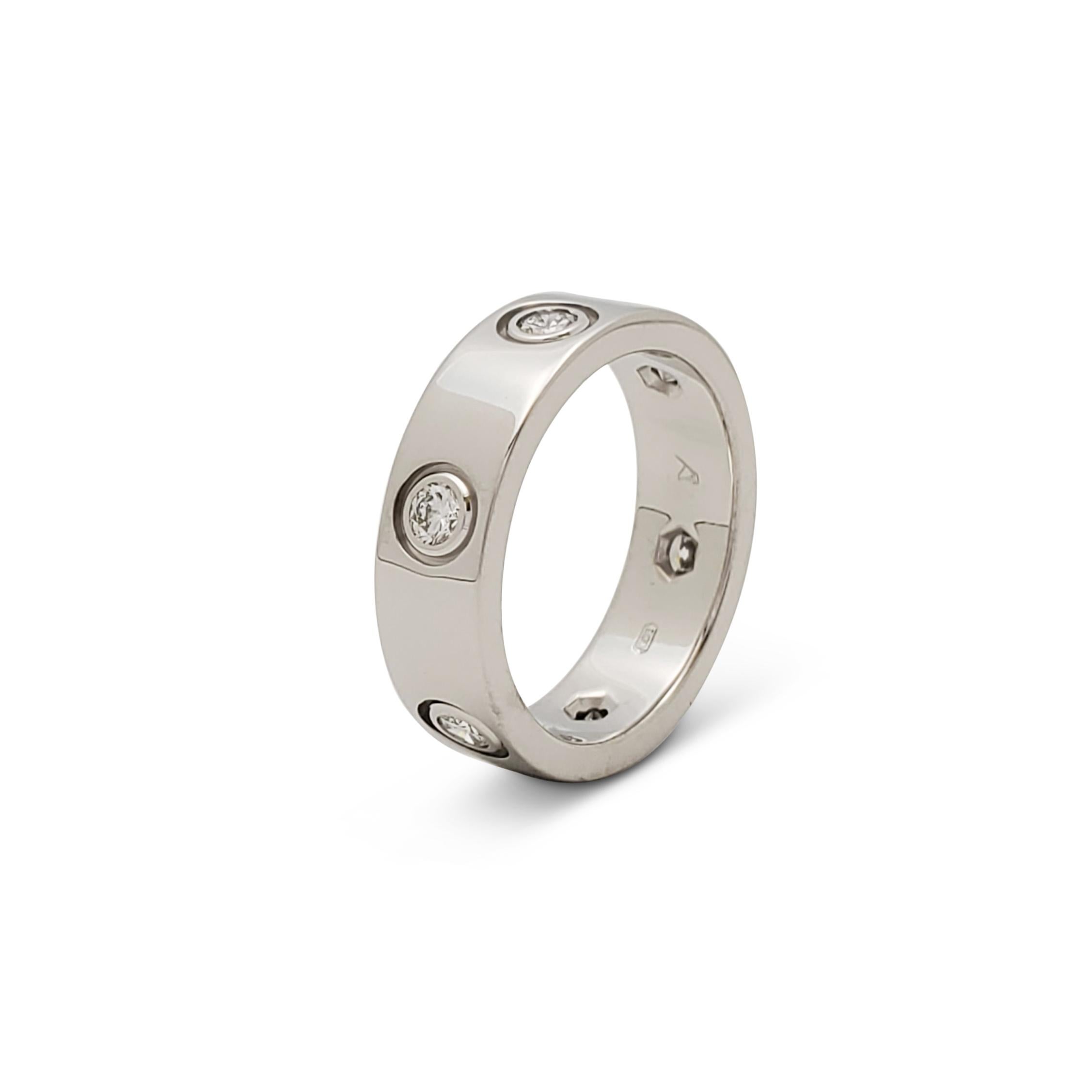 Cartier Love White Gold 6-Diamond Ring For Sale at 1stDibs