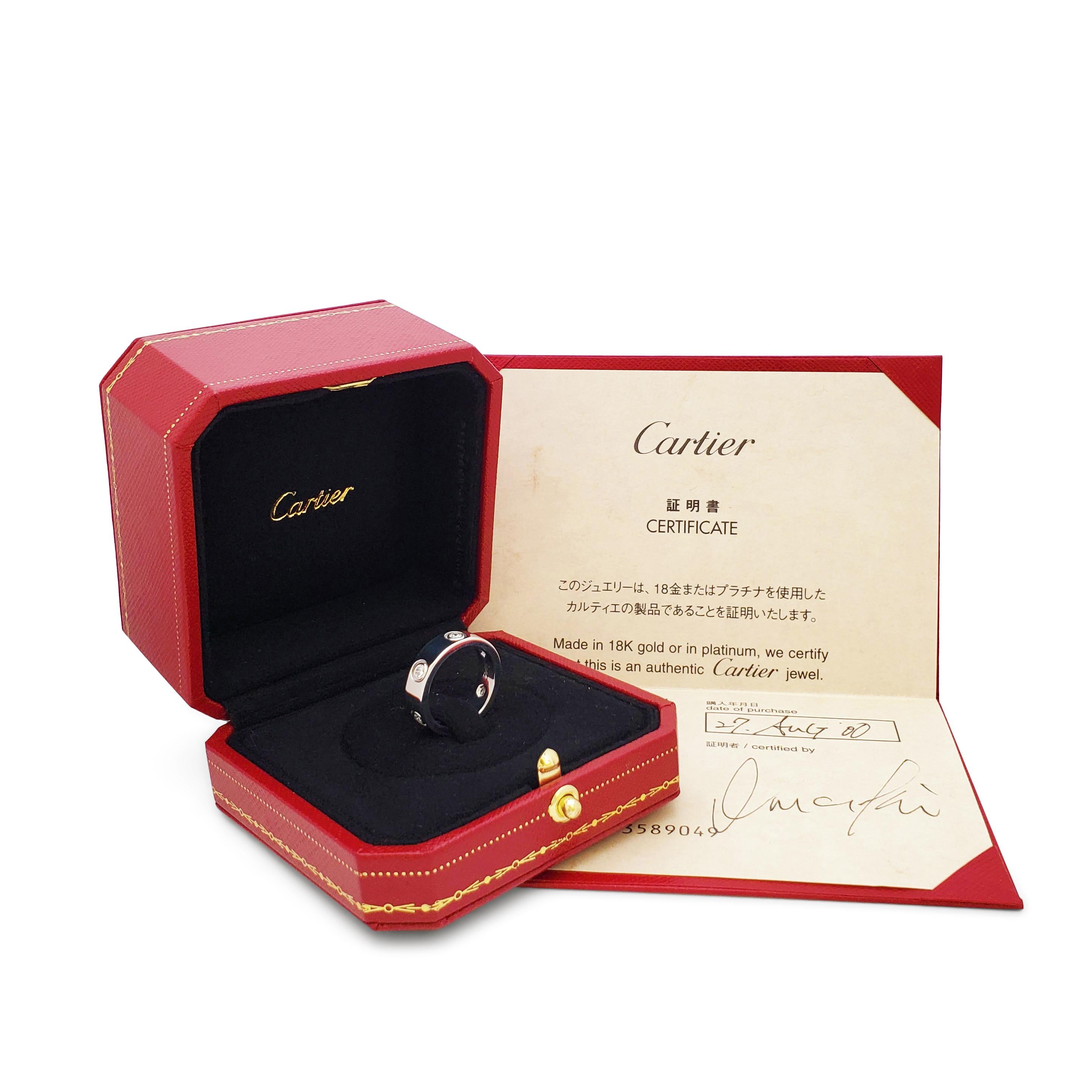 Cartier Love White Gold 6-Diamond Ring In Excellent Condition In New York, NY