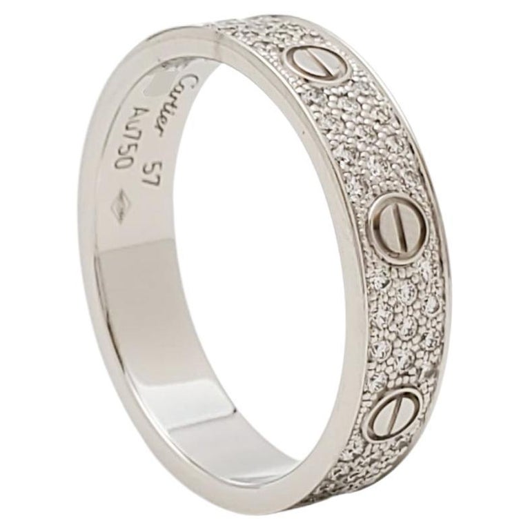 Cartier Love White Gold and Diamond Pave Wedding Band For Sale