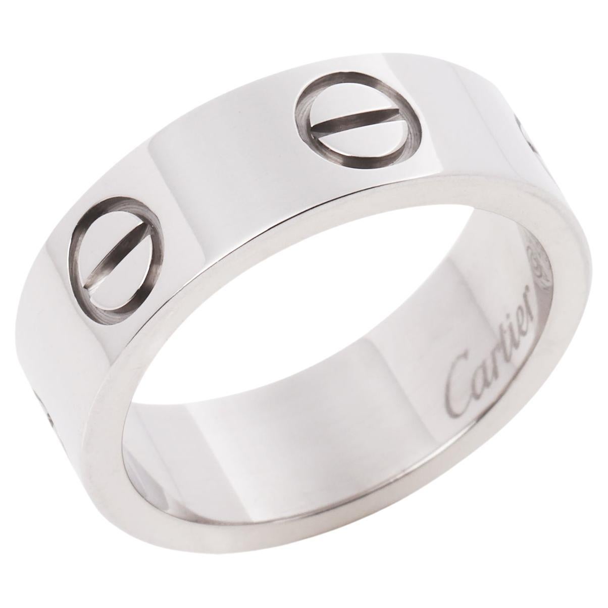 Cartier: 18 Karat Weißgold Love Band-Ring im Angebot