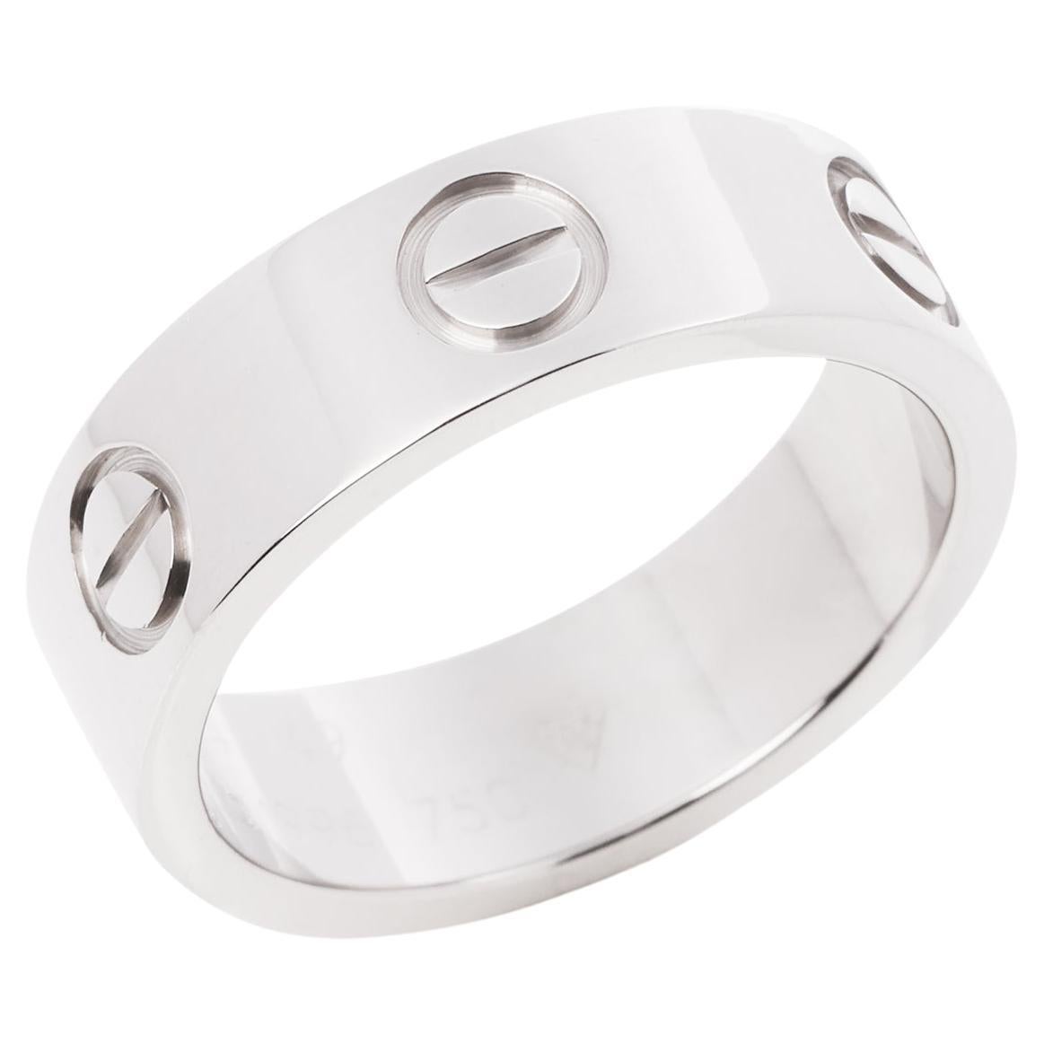 Cartier Love White Gold Band Ring For Sale