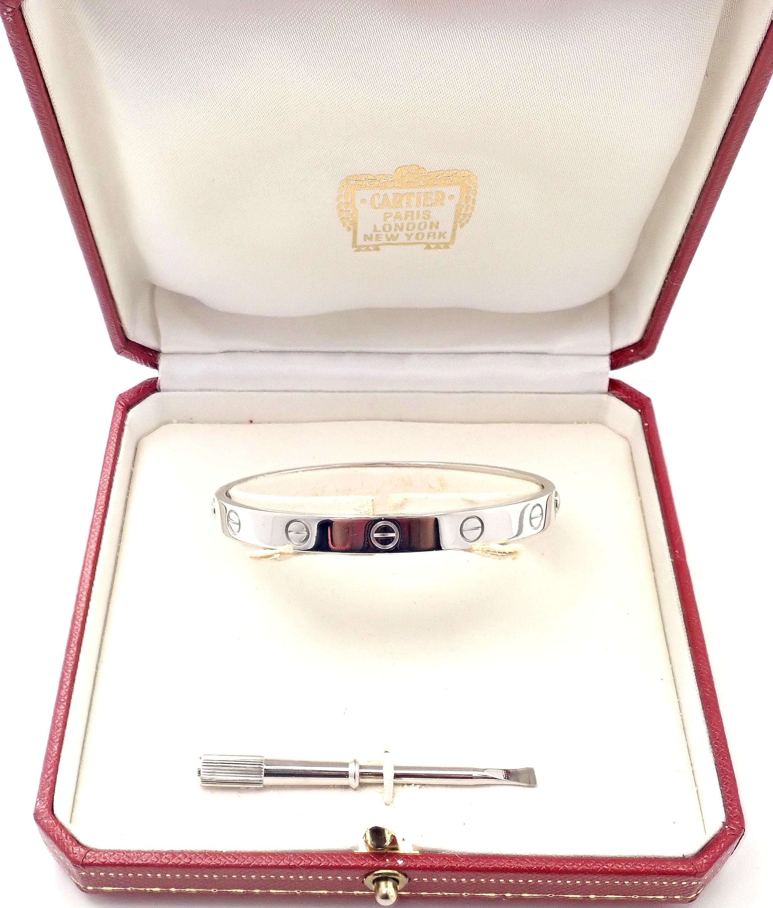 Cartier Love Bracelet jonc en or blanc en vente 3