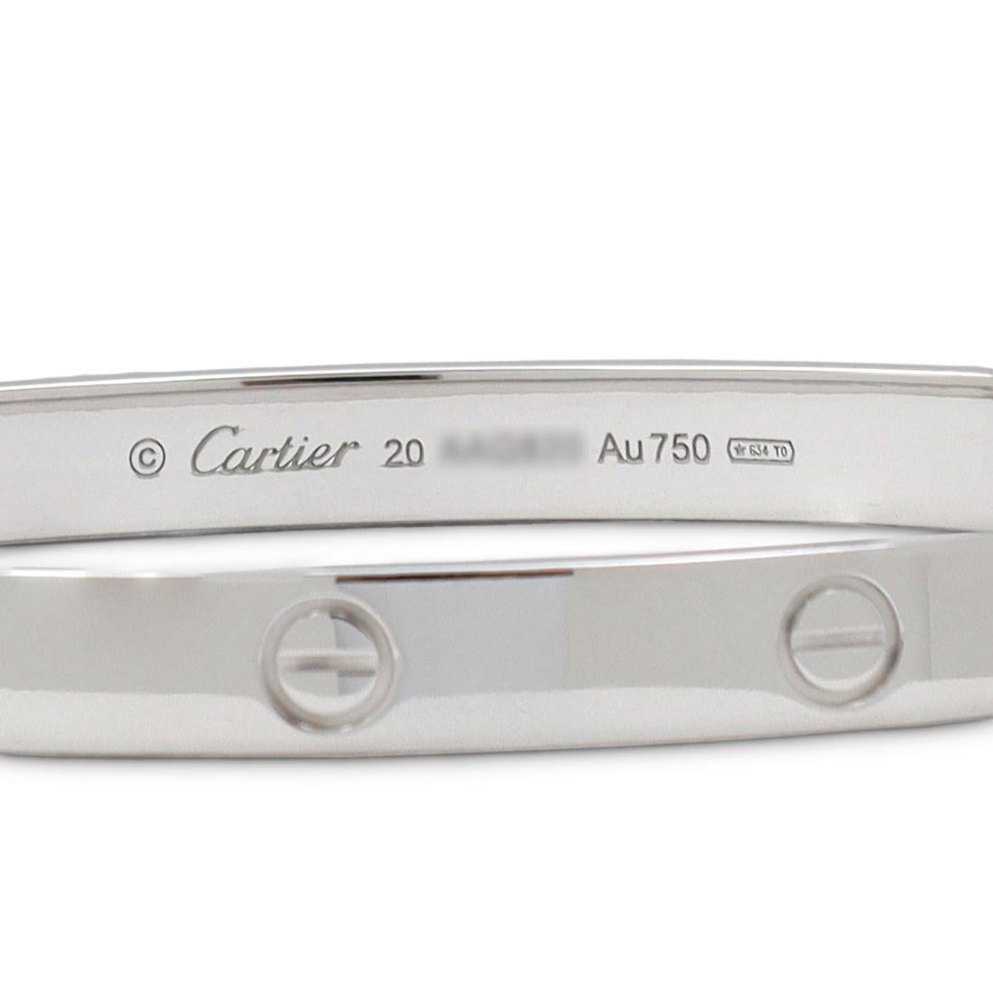 Cartier Love White Gold Bracelet In Excellent Condition In New York, NY