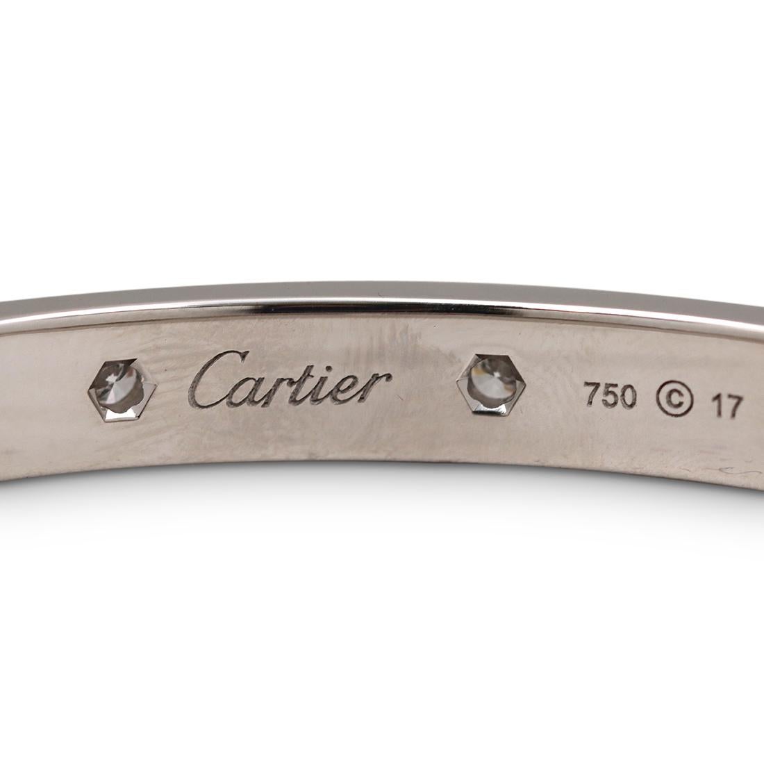 Women's or Men's Cartier ''Love'' White Gold Diamond Bracelet