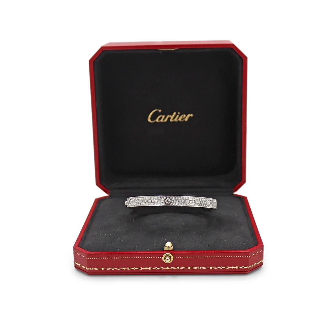 Cartier ''Love'' White Gold Diamond Bracelet 1