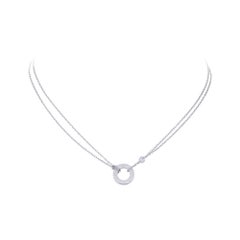 Cartier 'Love' White Gold Diamond Circle Charm Necklace