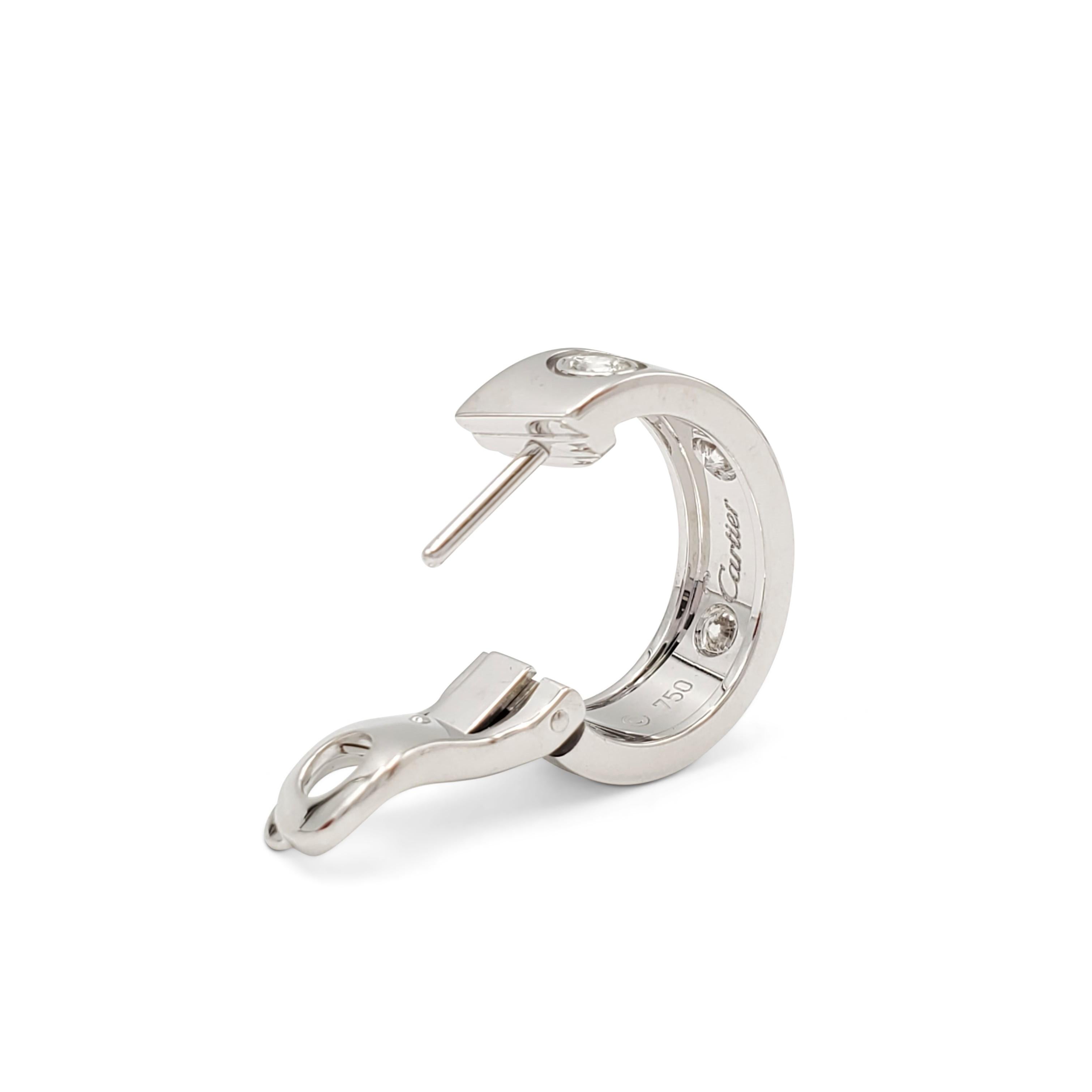 Cartier 'Love' Diamant-Ohrringe aus Weißgold im Zustand „Hervorragend“ in New York, NY