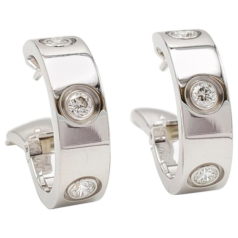 Cartier Love White Gold Diamond Earrings At 1stdibs