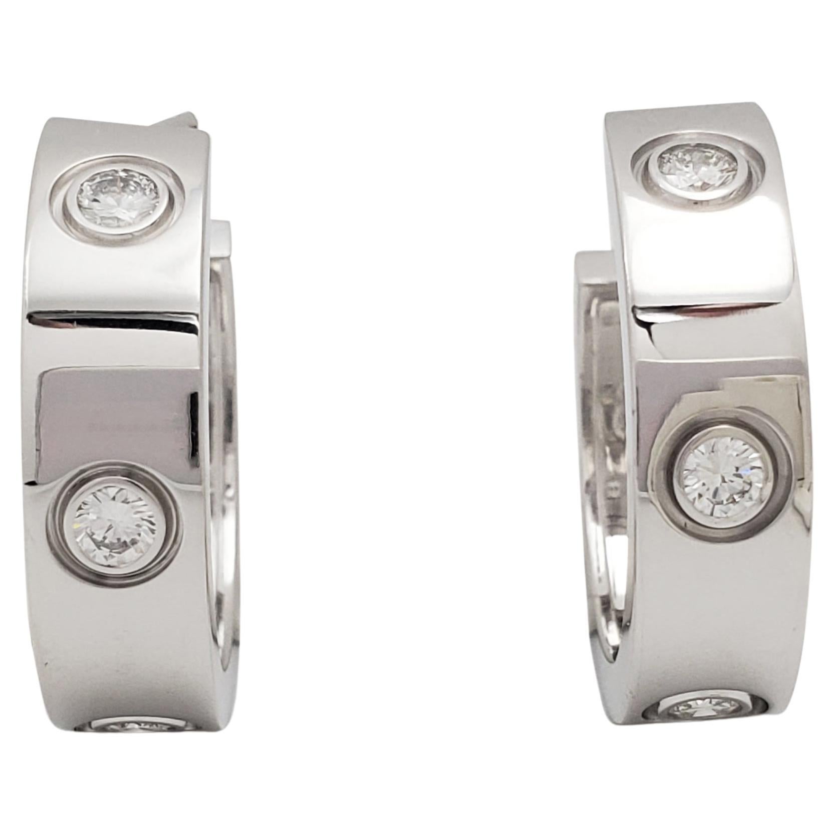 Cartier Love White Gold Diamond Earrings