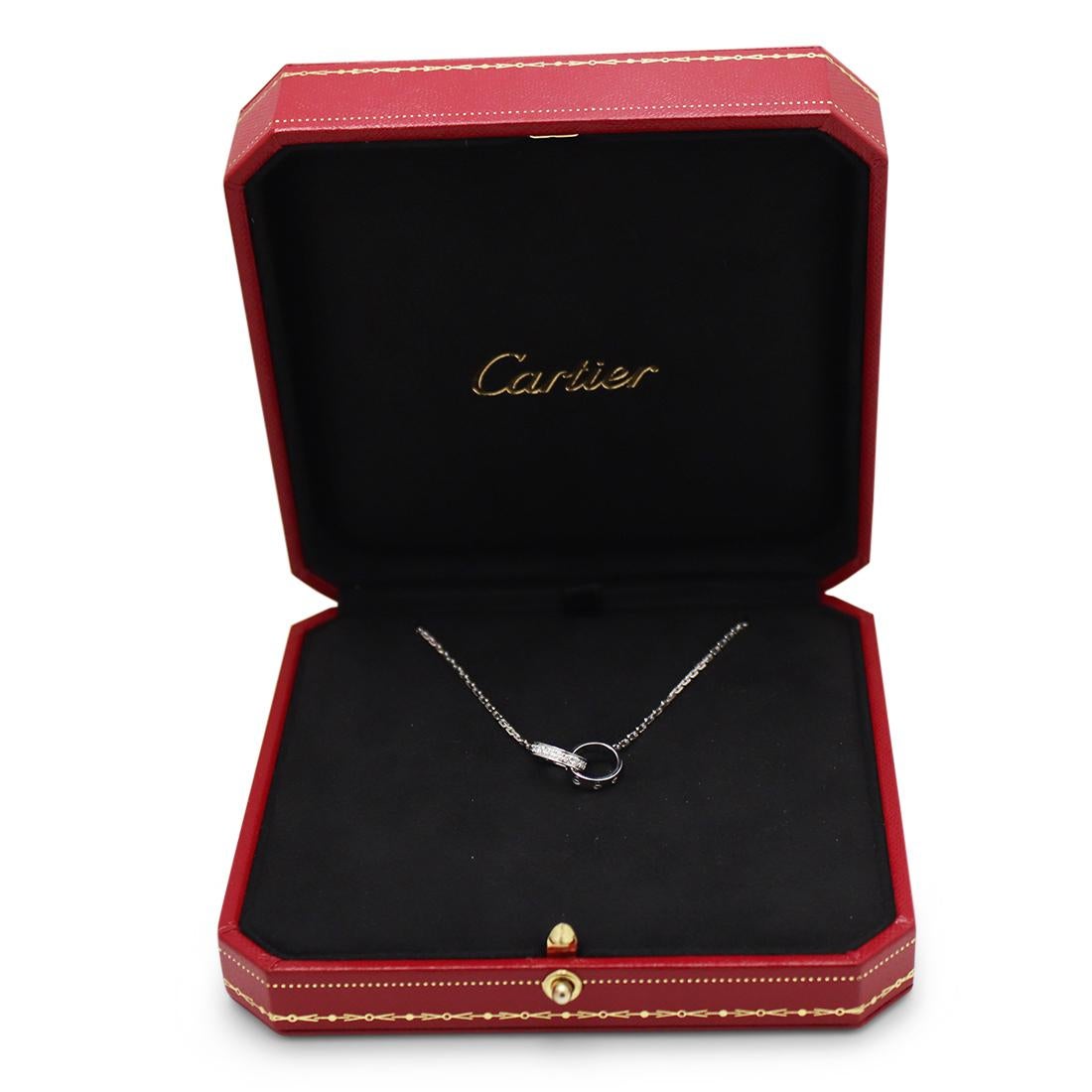 Brilliant Cut Cartier Love White Gold Diamond Necklace