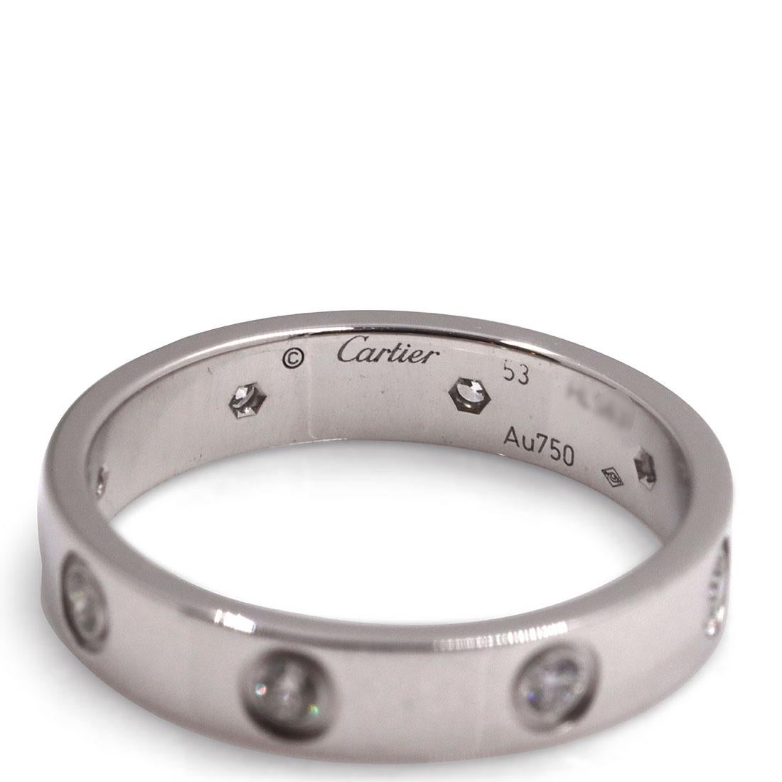 Brilliant Cut Cartier Love White Gold Diamond Ring