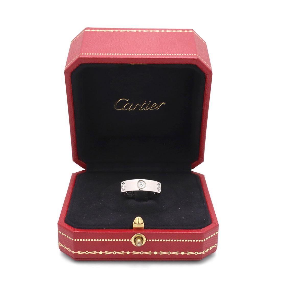 Round Cut Cartier Love White Gold Diamond Ring