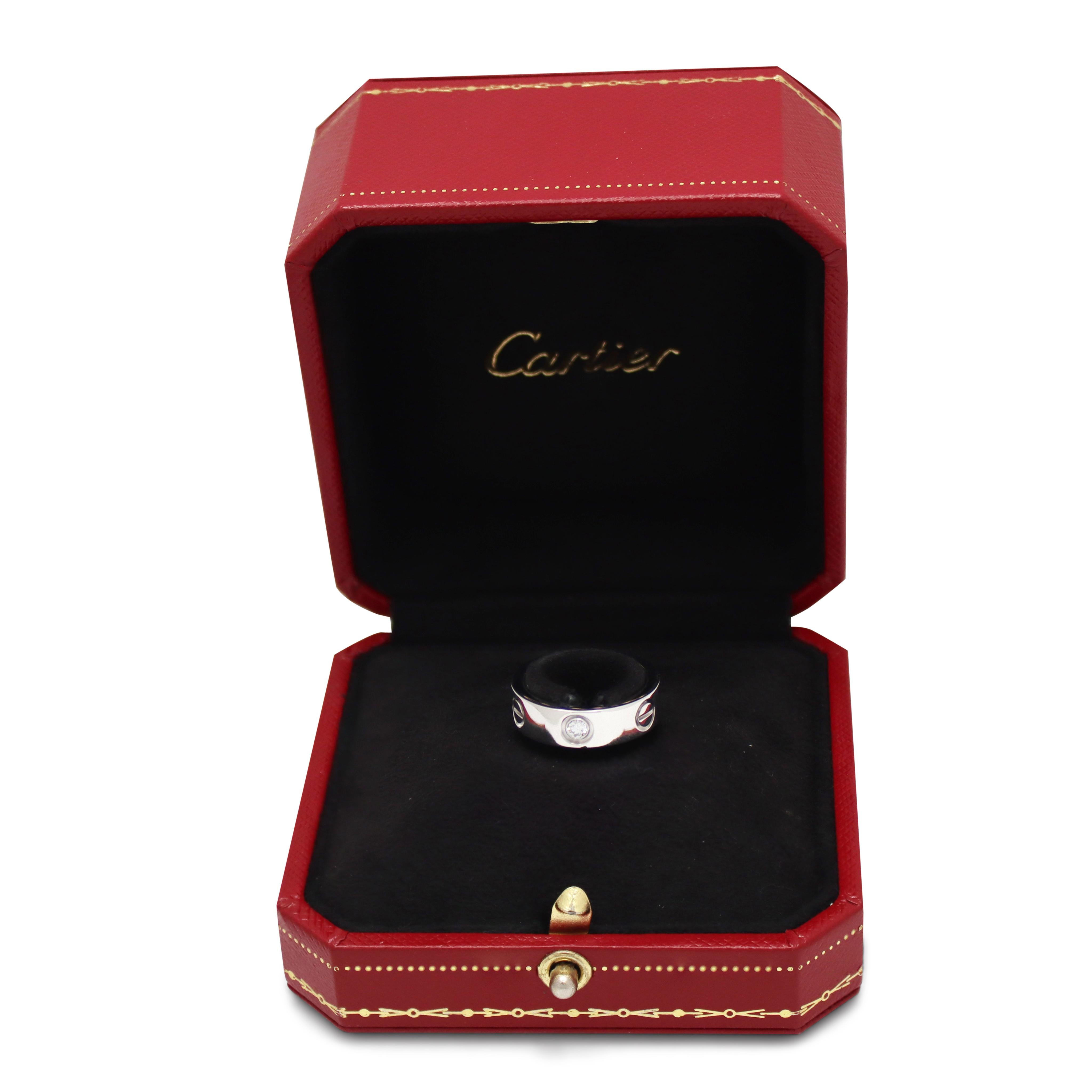 Women's or Men's Cartier Love White Gold Diamond Ring