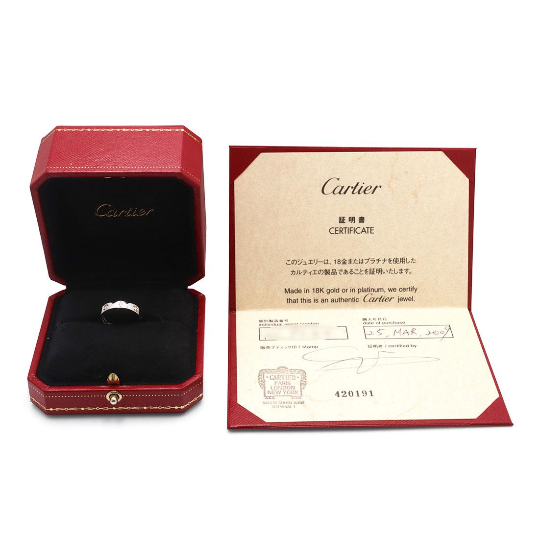 Women's or Men's Cartier Love White Gold Diamond Wedding Band For Sale