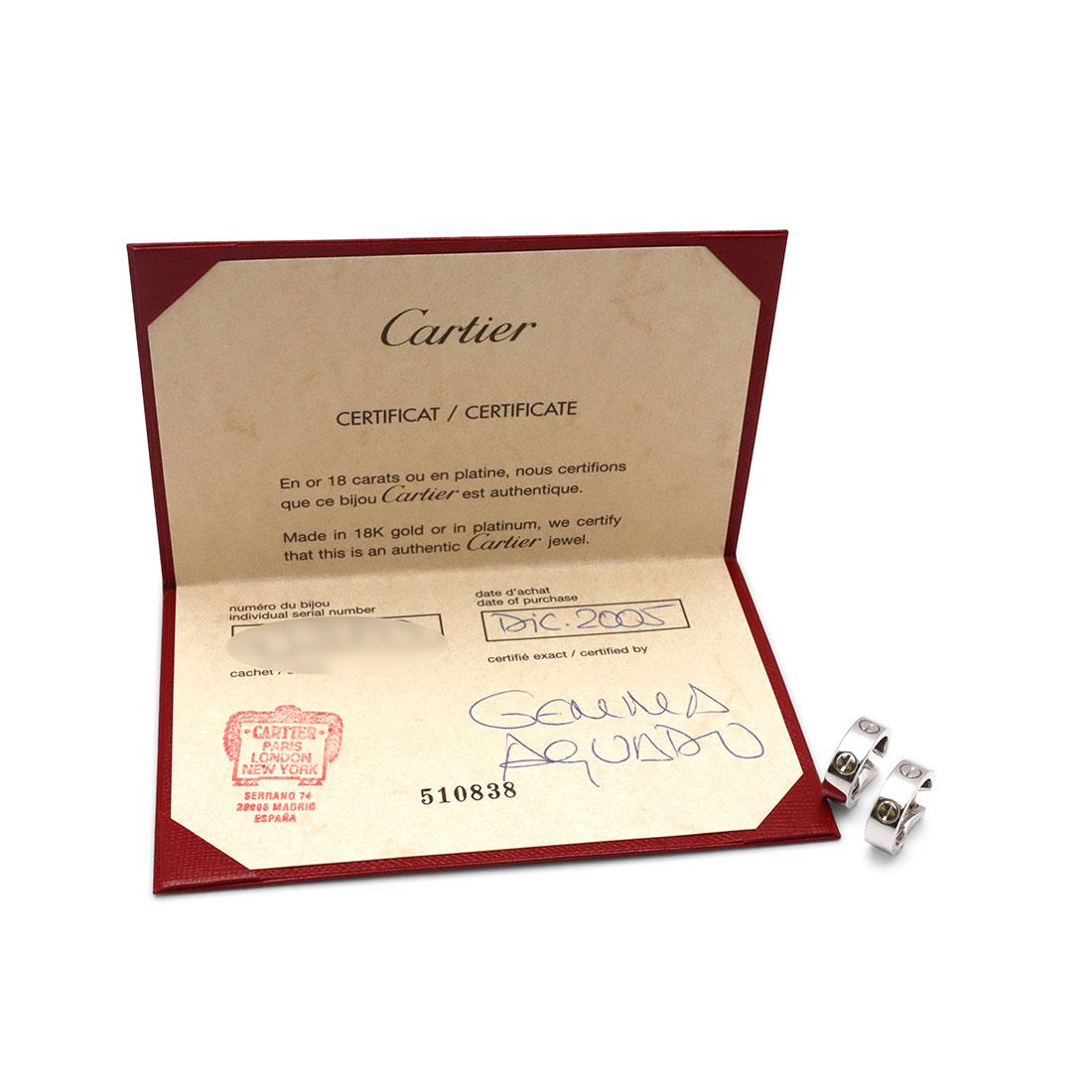 Cartier 'Love' White Gold Earrings 2