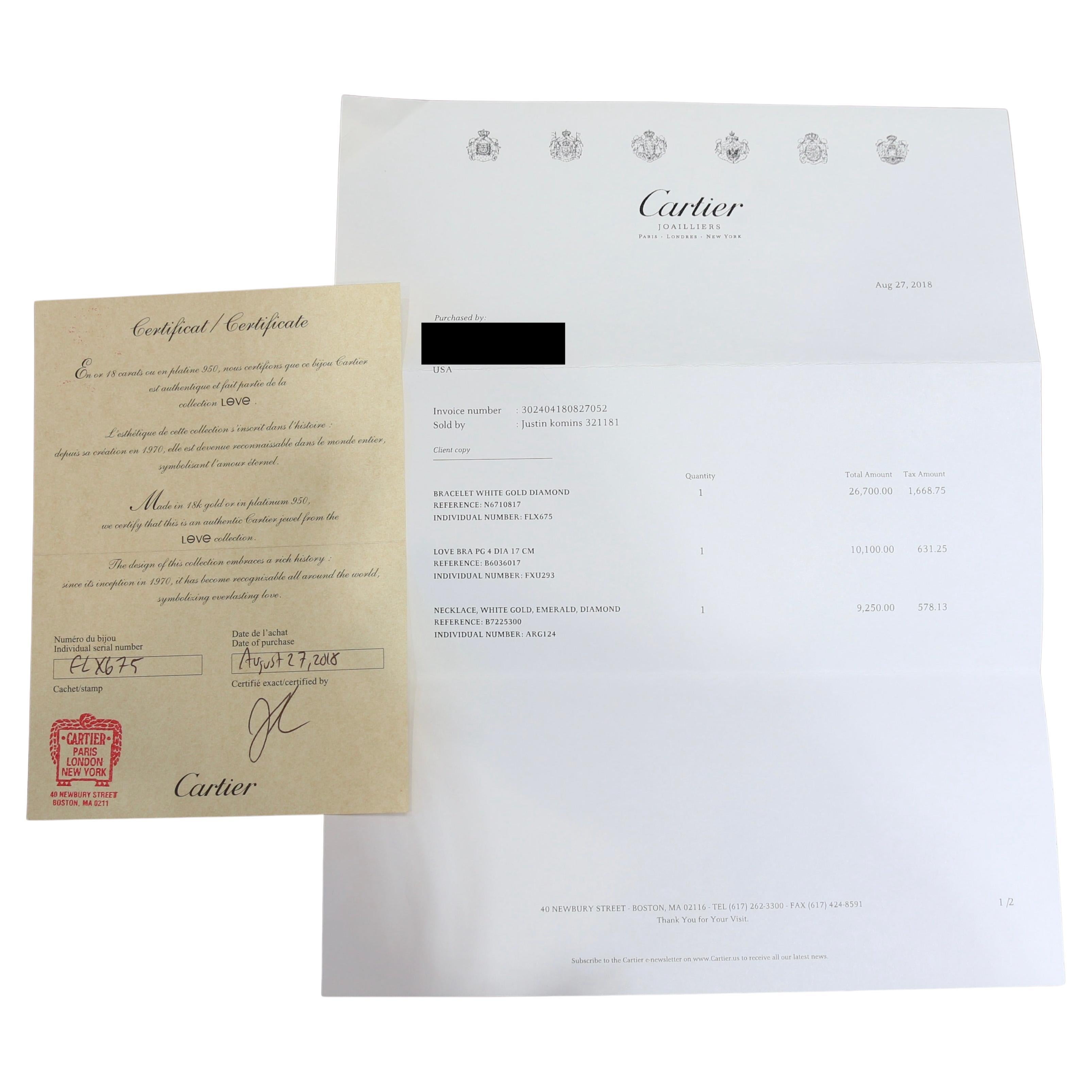 Cartier Liebe Weißgold natürliche Pave Diamant kleine Model Armreif Armband im Angebot 4