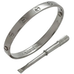 Cartier Love White Gold Old Style Bracelet Box Papers. Sz.17
