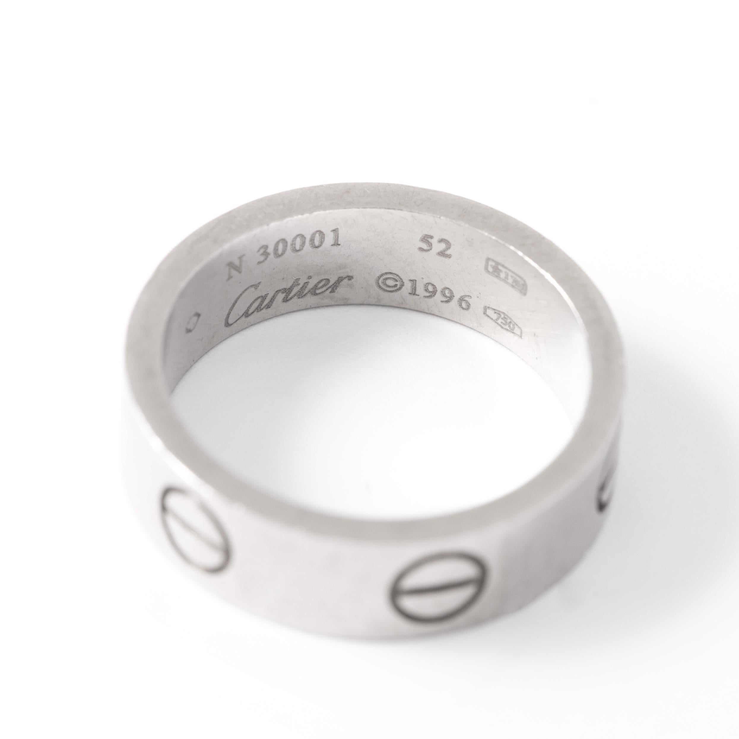 Contemporary Cartier Love white gold Ring
