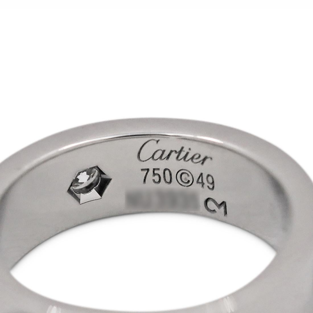 Women's or Men's Cartier Love White Gold Three-Diamond Ring
