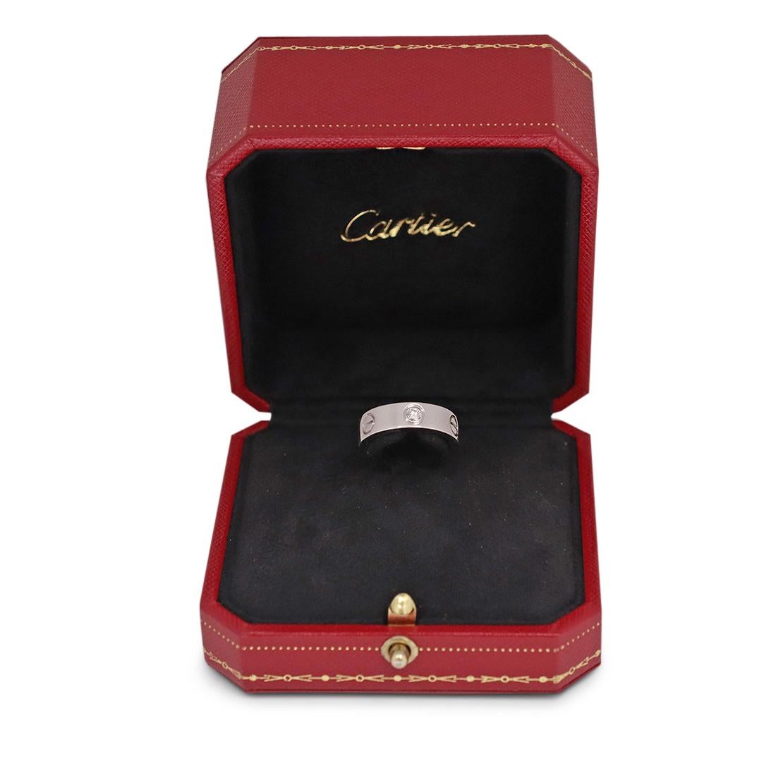 Cartier Love White Gold Three-Diamond Ring 2