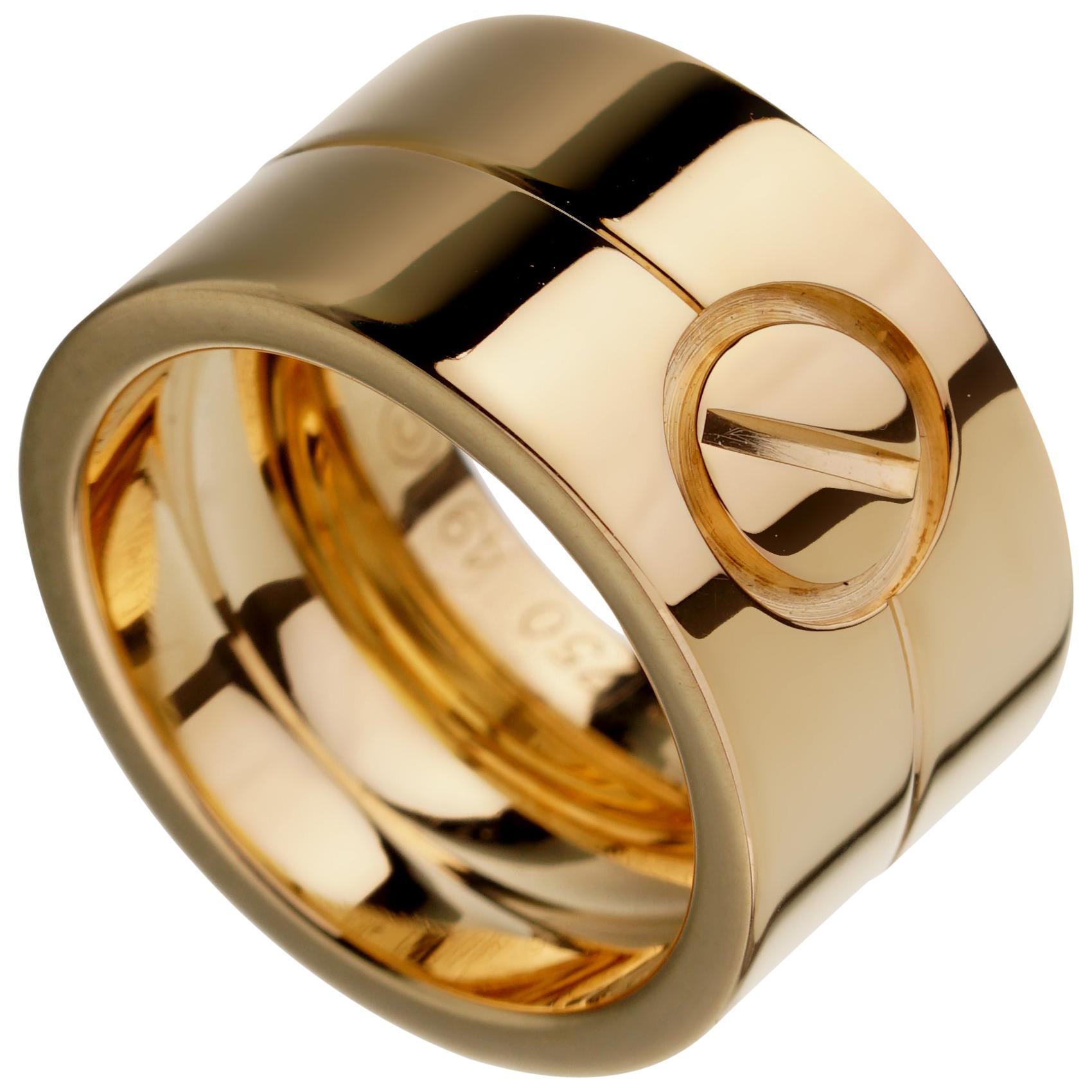 Cartier Love Wide Yellow Gold Band Ring