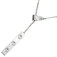Cartier Love Y-Shape Plate Necklace 18K White Gold Pendant