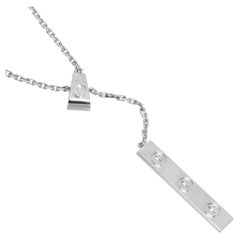 Cartier Love Y-Shape Plate Necklace 18K White Gold Pendant