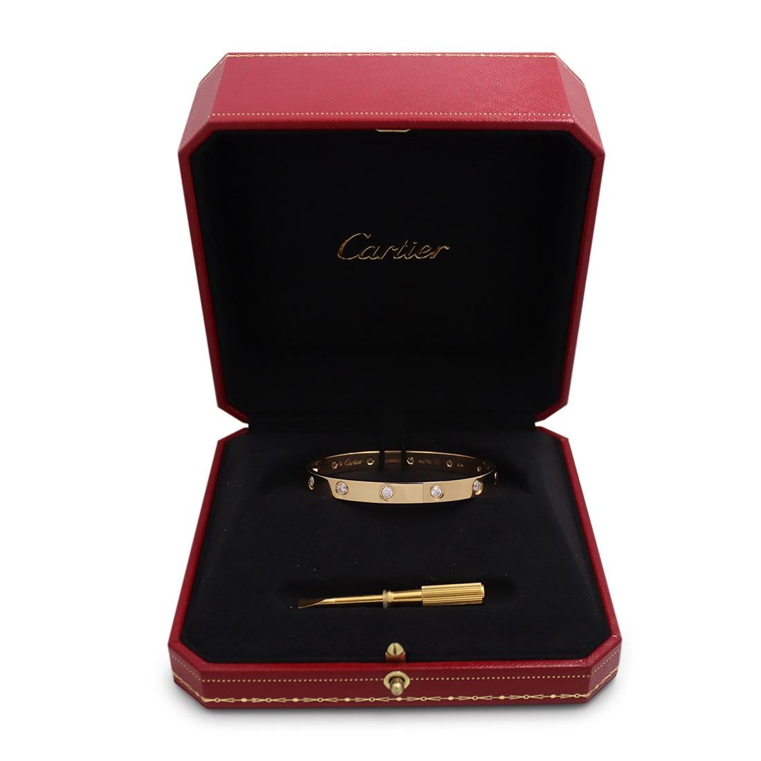 Cartier 'Love' Yellow Gold 10-Diamond Bracelet 3