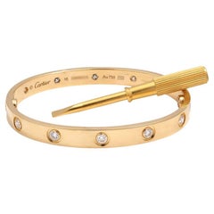 Cartier 'Love' Yellow Gold 10-Diamond Bracelet