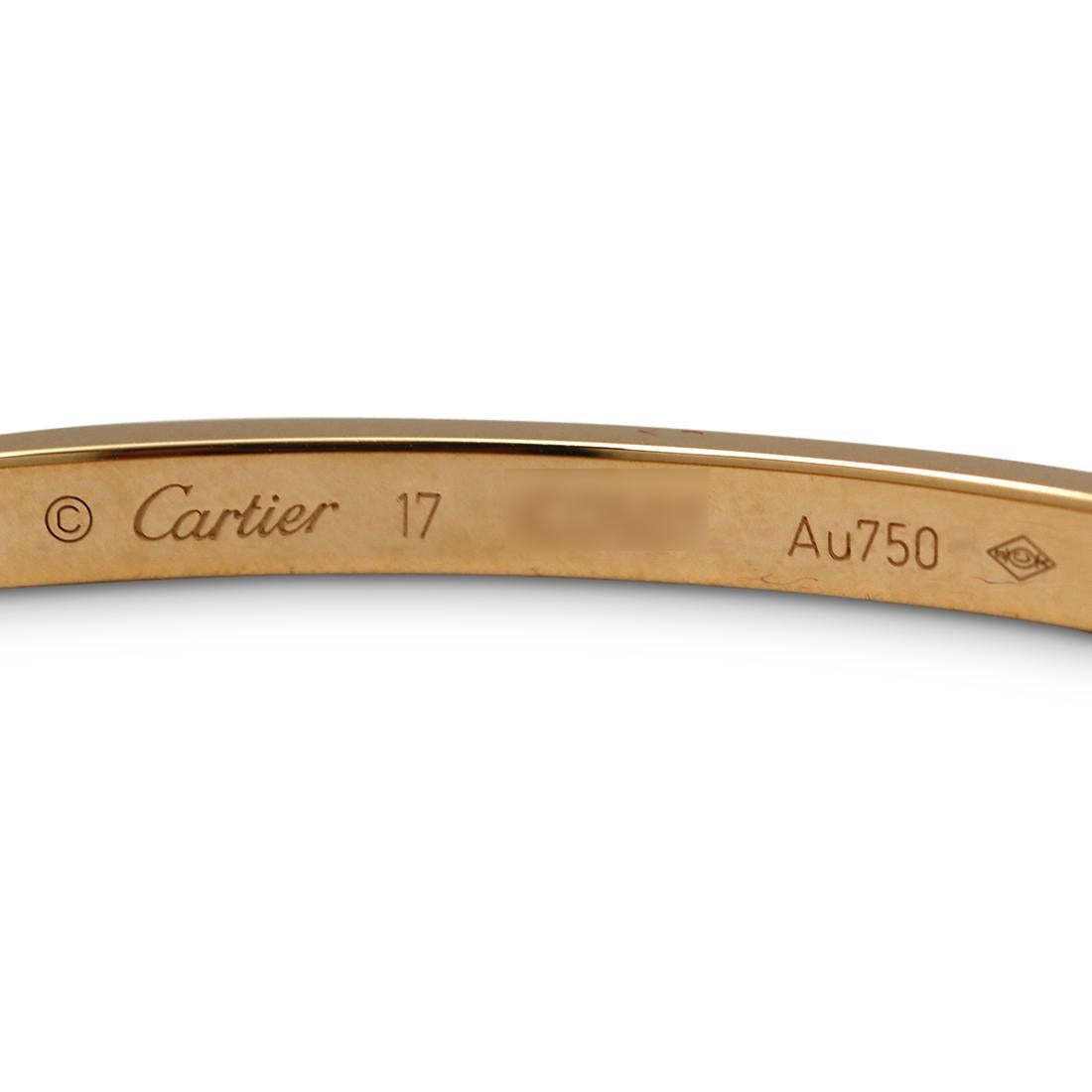 Brilliant Cut Cartier Love Yellow Gold 10-Diamond Bracelet, Small Model